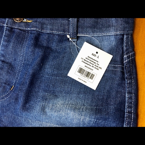 5Style Blue Distressed Faded Mini Skirt Size Large - Picture 4 of 4